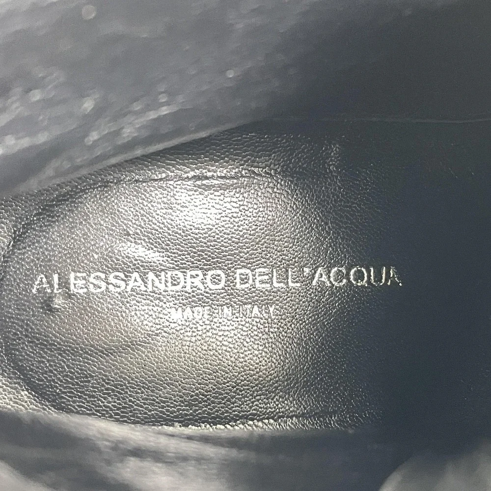 Alessandro Dell'Acqua Boots Mens Size 42 Black Leather Cap Toe Shoes - Italy